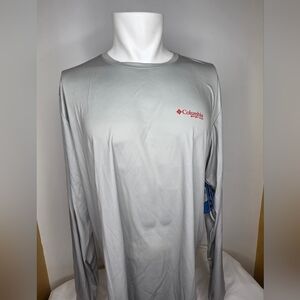 NWT Columbia XL PFG Fish Flag Gray long Sleeves Shirt
